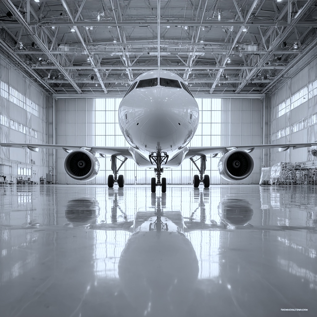 Aircraft in hangar during lease transition review
